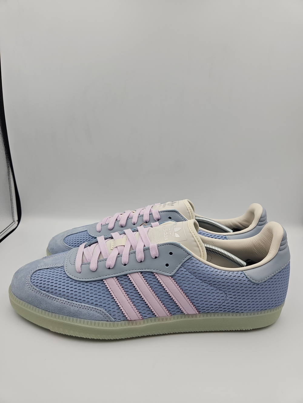adidas Men's Light Blue and Pink Sneakers